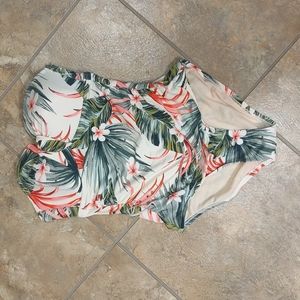 Strapless Kona Sol floral swimsuit